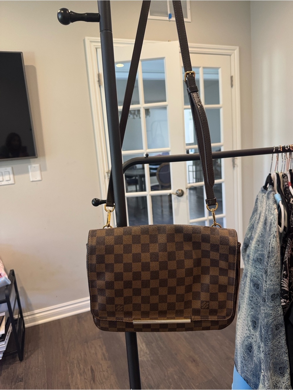 Louis Vuitton Brown Damier Ebene Crossbody Shoulder Bag